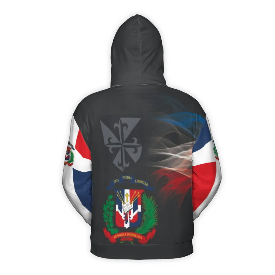 Dominican Republic Hoodie | Dios Patria Libertad Flag Design | Premium 3D Graphic Print | Patriotic Gift for Dominicans