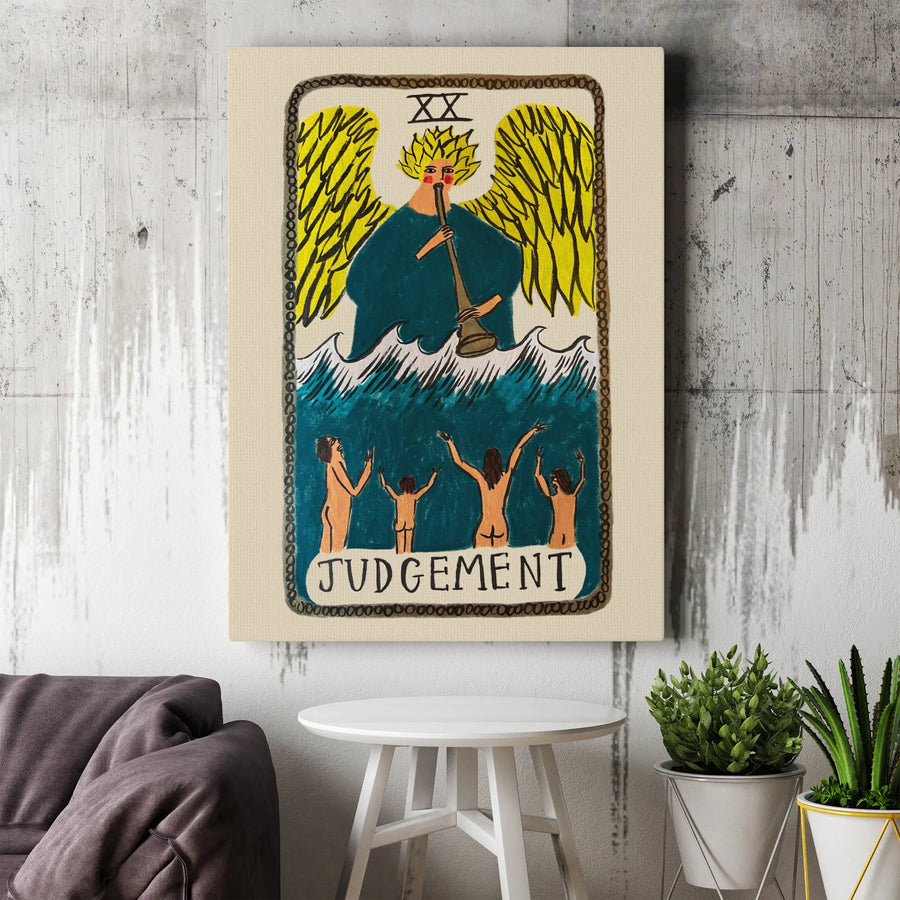 Judgement Tarot Card Canvas Art | XX Major Arcana Wall Decor | Premium Gallery Wrap Print | Spiritual Witchy Gift for Home Office Wall