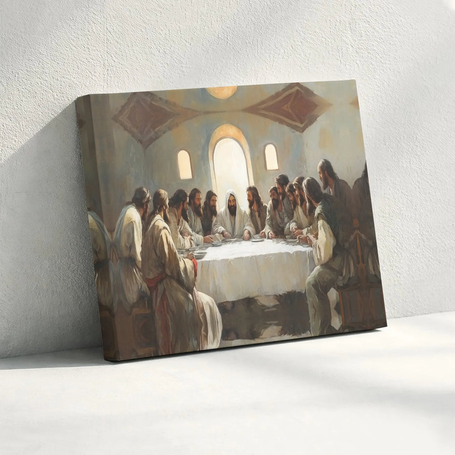 The Last Supper Canvas Print | Religious Jesus And Apostles Wall Art | Premium Fade-Resistant Gallery Wrap | Christian Home Decor Gift