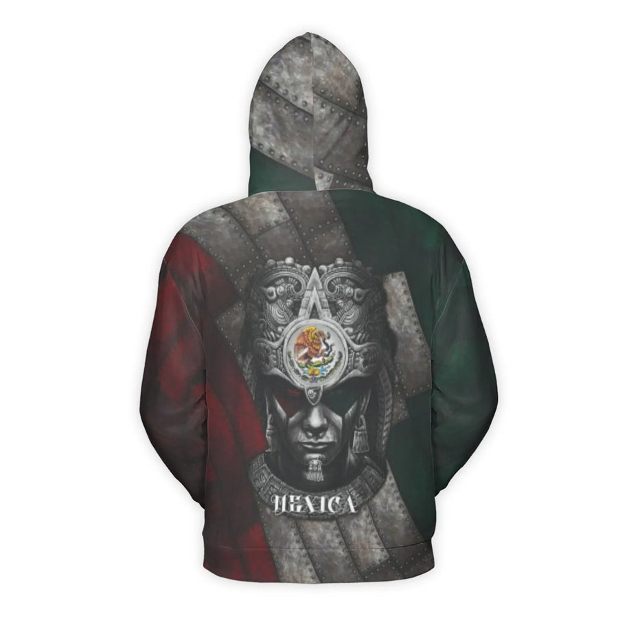 Aztec Warrior 3D Hoodie | Mexica Heritage Graphic Print | Premium Polyester Brushed Fleece | Cultural Pride Gift for Men and Women