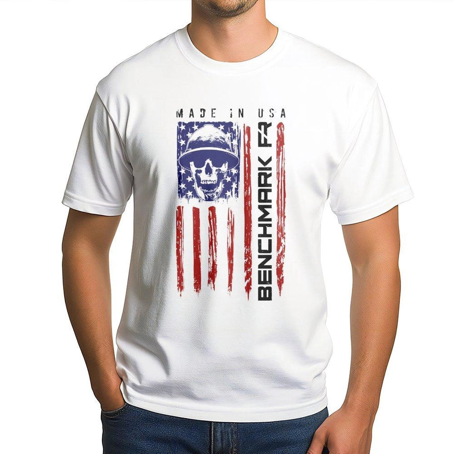 American Flag Skull T-Shirt | Patriotic US Flag Graphic Tee | Premium Cotton Casual Wear | Gift for Proud Americans and Veterans