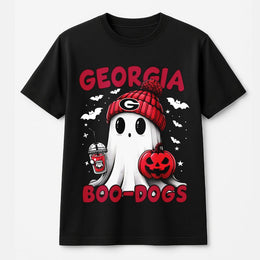 Georgia Boo Dawgs Halloween T-Shirt, Cute Ghost Boo-Dogs T-Shirt For Game Day & Fall Fans, College Tailgate, Football Top For Men And Women