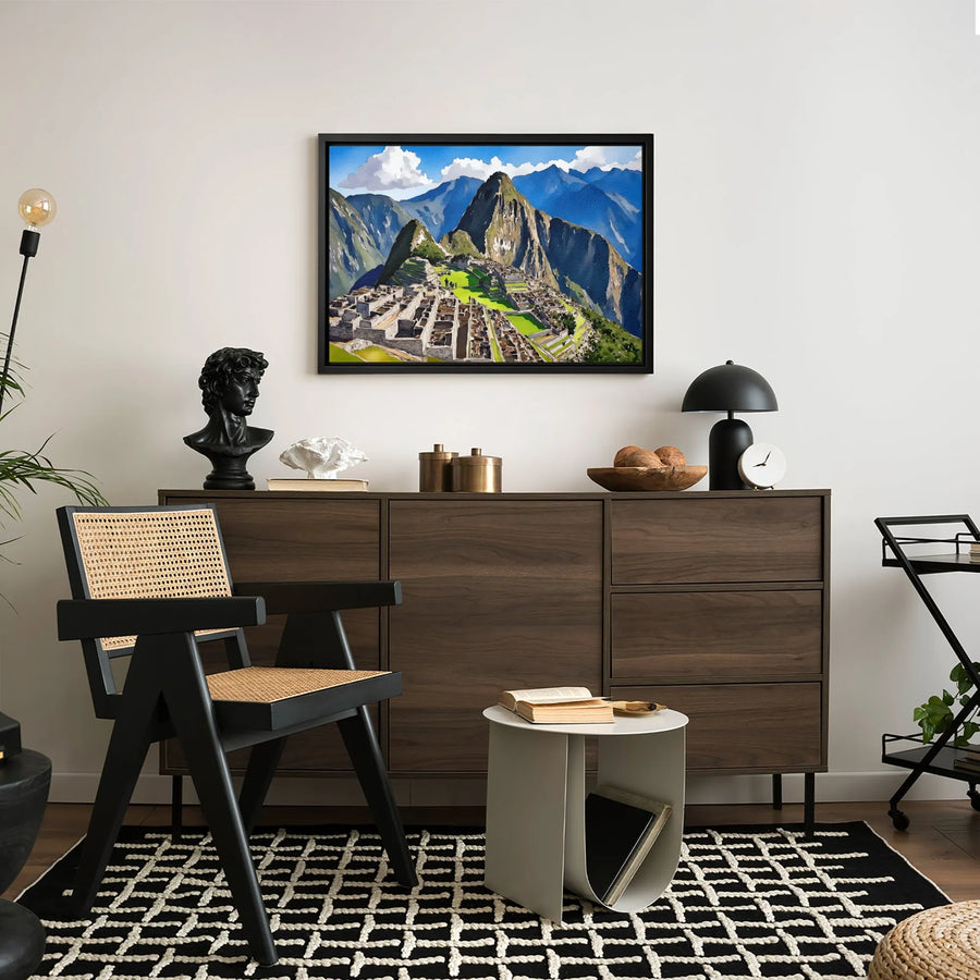 Machu Picchu Canvas Print | Watercolor Peru Landscape Wall Art | Premium Gallery Wrapped Decor | Travel Gift for Wanderlust Explorer