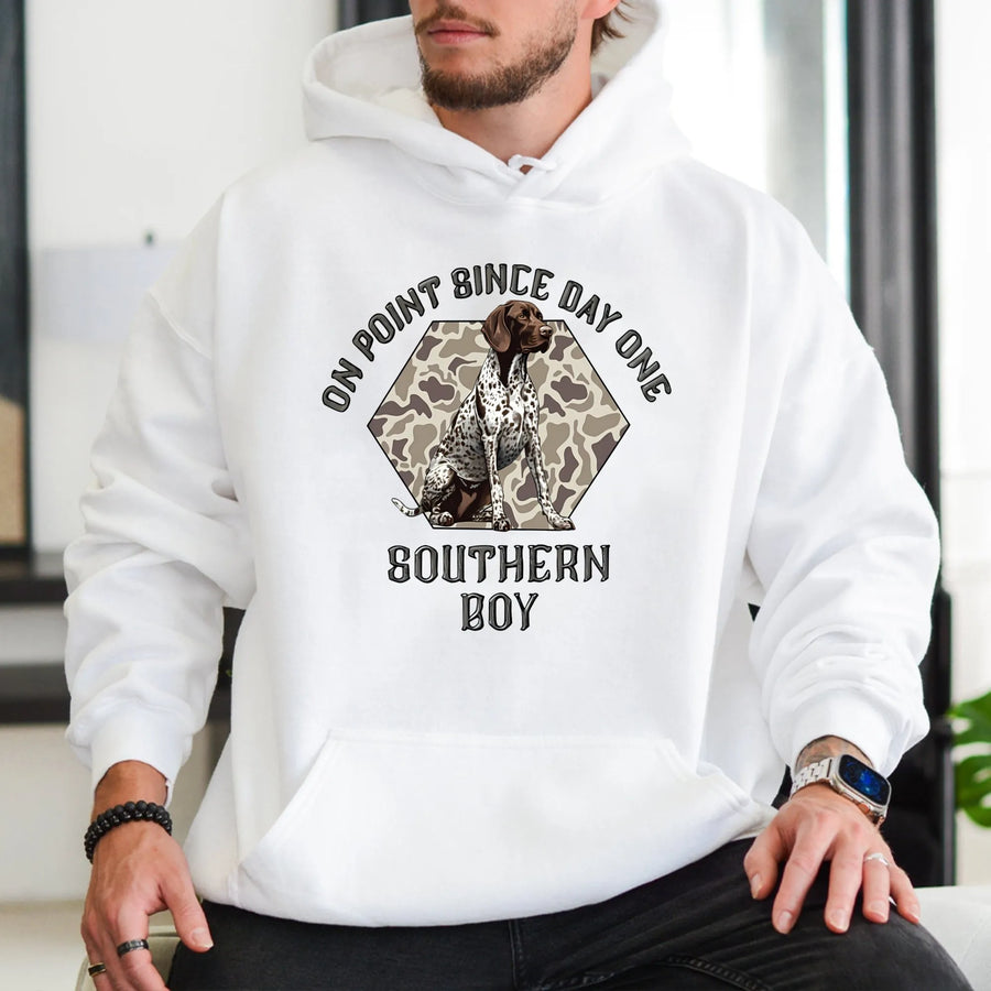 German Shorthaired Pointer Hoodie | On Point Since Day One Hunting Design | Premium Cotton Blend | Gift For Dog Lovers & Outdoorsmen