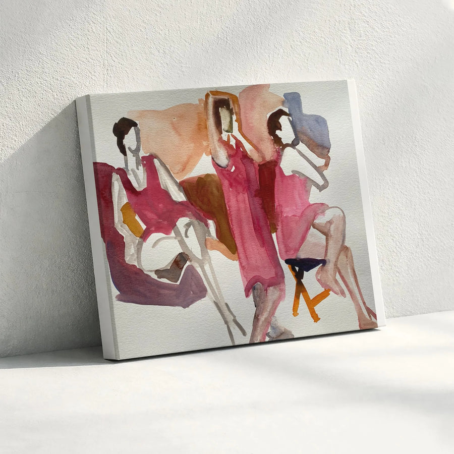 Abstract Women Canvas Wall Art | Modern Figurative Watercolor Painting Print | Premium Gallery Wrapped Canvas | Contemporary Home Decor Gift