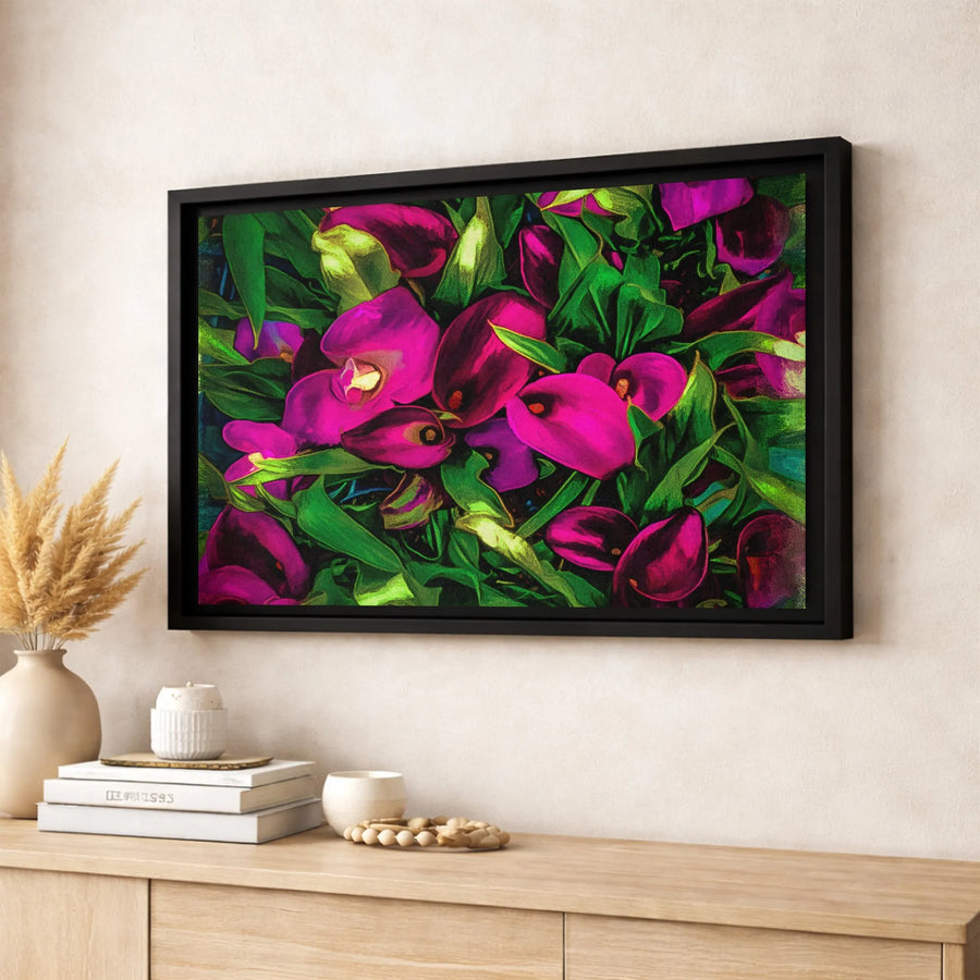 Magenta Calla Lily Canvas Print | Vibrant Floral Wall Art | Premium Gallery-Wrapped 1.25" Profile | Modern Botanical Home Decor Gift