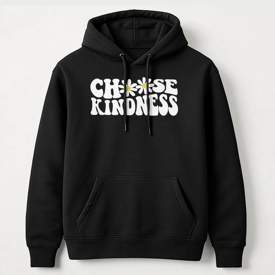 Choose Kindness Hoodie | Retro Daisy Flower Graphic | Premium Cotton Blend | Gift For Teacher And Kindness Advocate