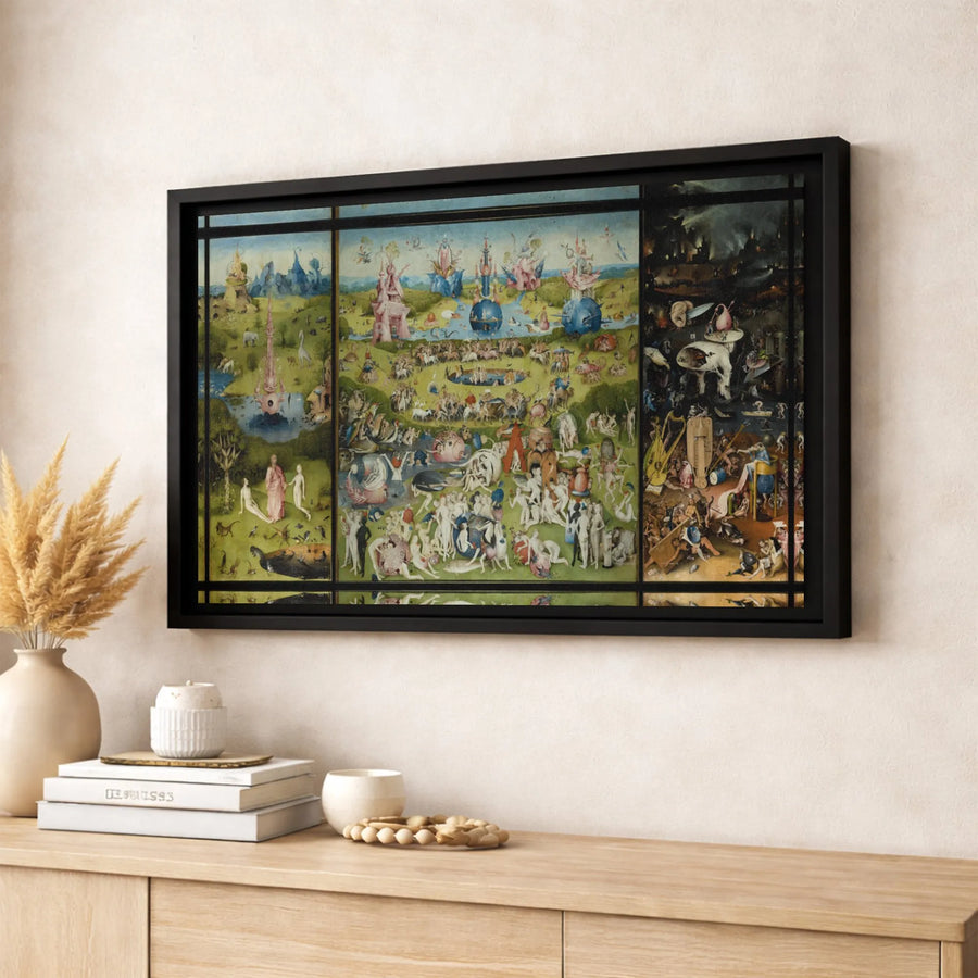 The Garden Of Earthly Delights Canvas Art | Hieronymus Bosch Triptych Wall Decor | Premium Fade-Resistant Gallery Print | Fine Art Gift For Home Office