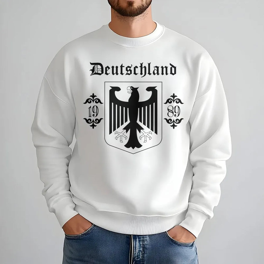 Deutschland Adler 1989 Sweatshirt | German Eagle Coat of Arms Heritage Graphic | Premium Unisex Crewneck | History Enthusiast Gift