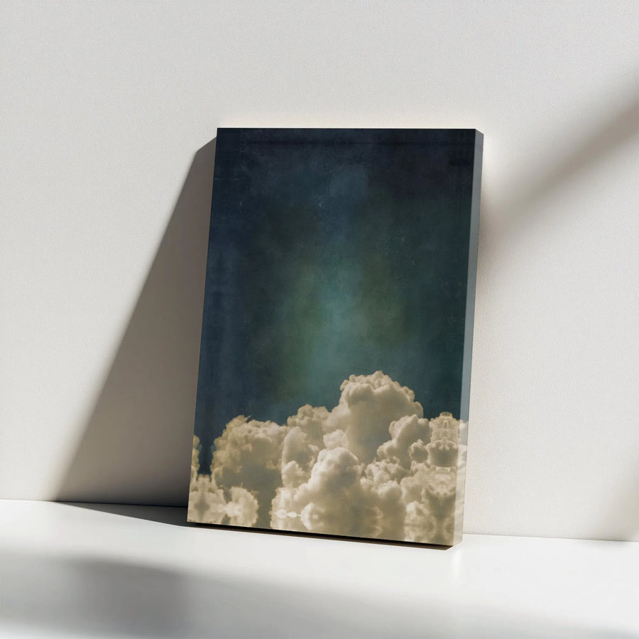 Moody Cloud Wall Art | Textured Grunge Sky Painting | Premium Thick Gallery Canvas | Modern Home & Office Decor Gift