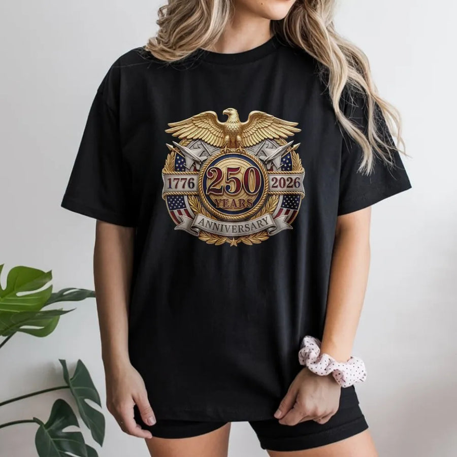 USA 250th Anniversary T-Shirt | Commemorative 1776-2026 Eagle Crest | Premium Cotton Blend | Patriotic Collector's Gift for History Buffs