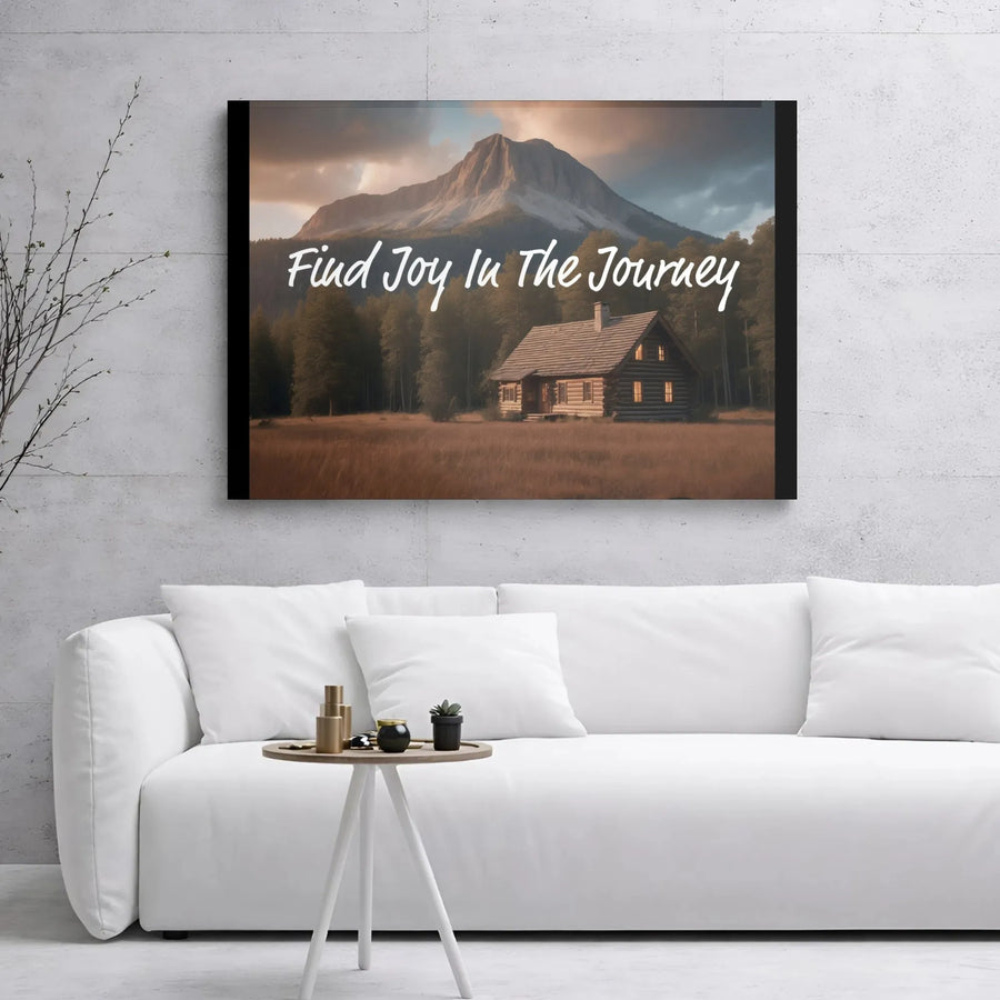 Mountain Landscape Canvas Art | Find Joy In The Journey Quote | 1.25" Premium Gallery Wrap | Rustic Home Decor & Inspirational Gift