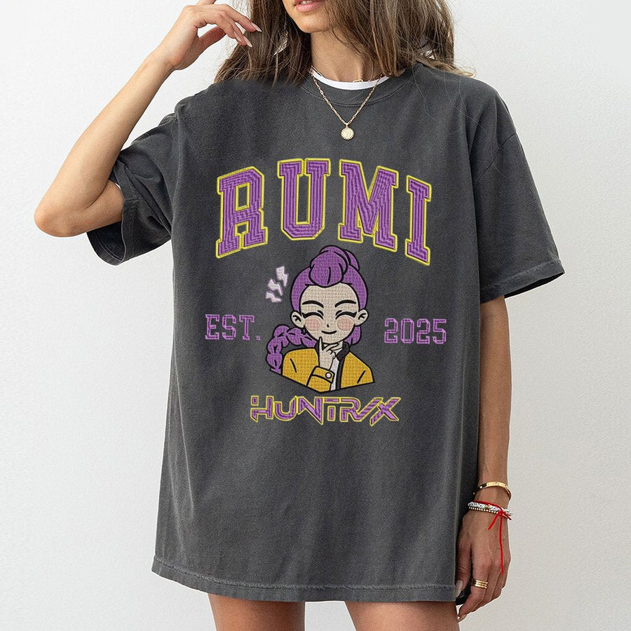 Rumi Anime Graphic T-Shirt | Huntrix Demon Hunter Design | 100% Cotton Premium Tee | Unique Gift For Anime Fans And Manga Lovers