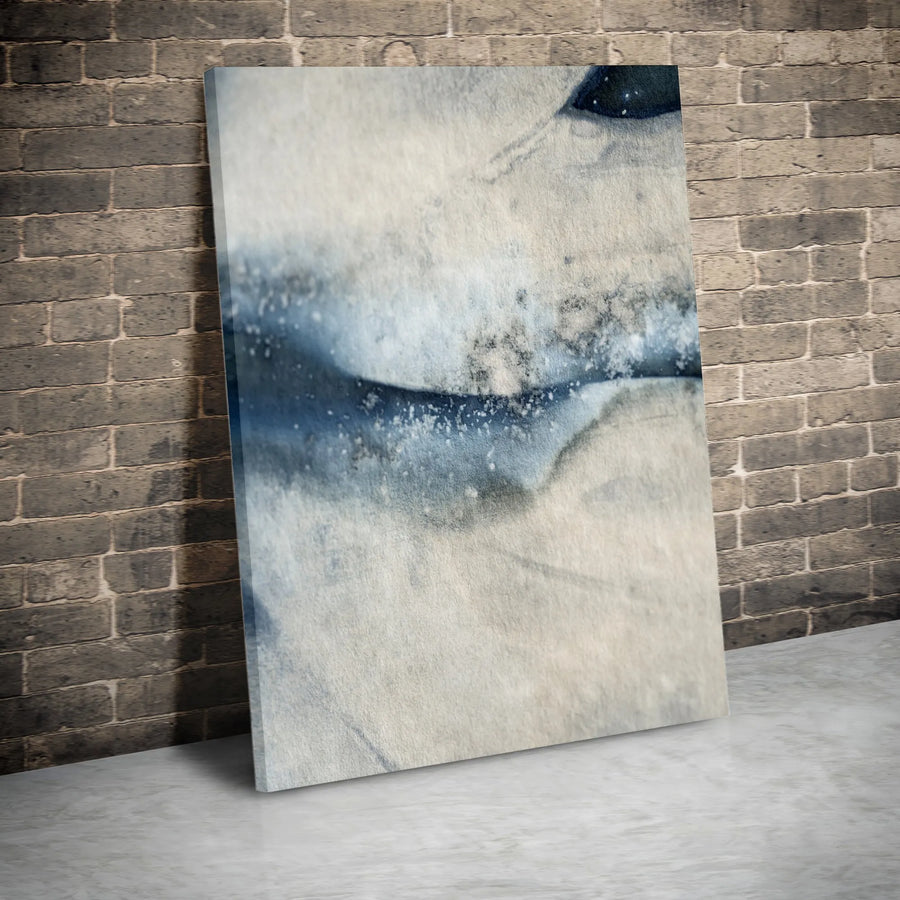 Abstract Vertical Canvas Print | Minimalist Blue and Grey Wall Art | Premium Gallery Wrap | Modern Home Decor Gift