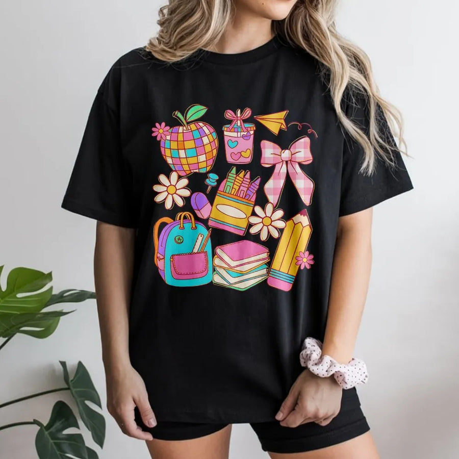 Preppy Teacher T-Shirt | Coquette Aesthetic Back To School | 100% Cotton Premium Tee | First Day Of School Gift For Educators