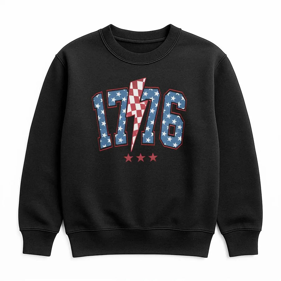 1776 Patriotic Sweatshirt | Vintage American Flag Design | Premium Cotton Poly Blend | Unisex Fourth of July Apparel Gift