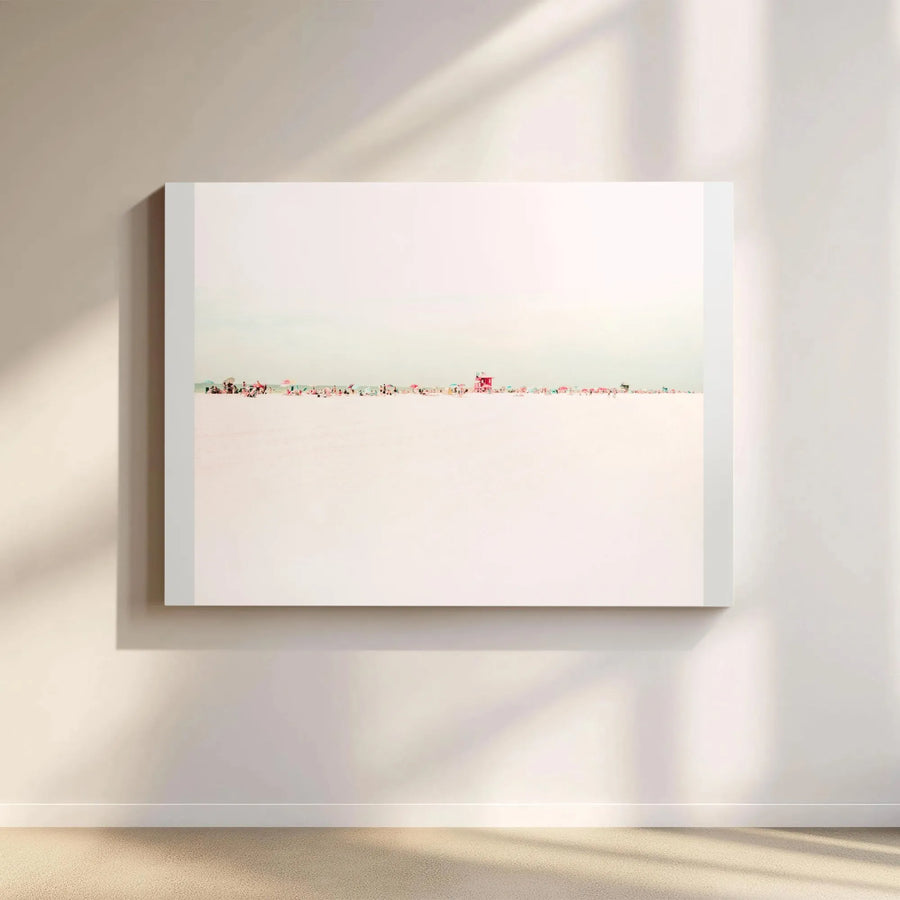 Minimalist Beach Canvas Wall Art | Pastel Coastal Photography Print | Premium Gallery Wrap Canvas | Modern Coastal Decor Gift