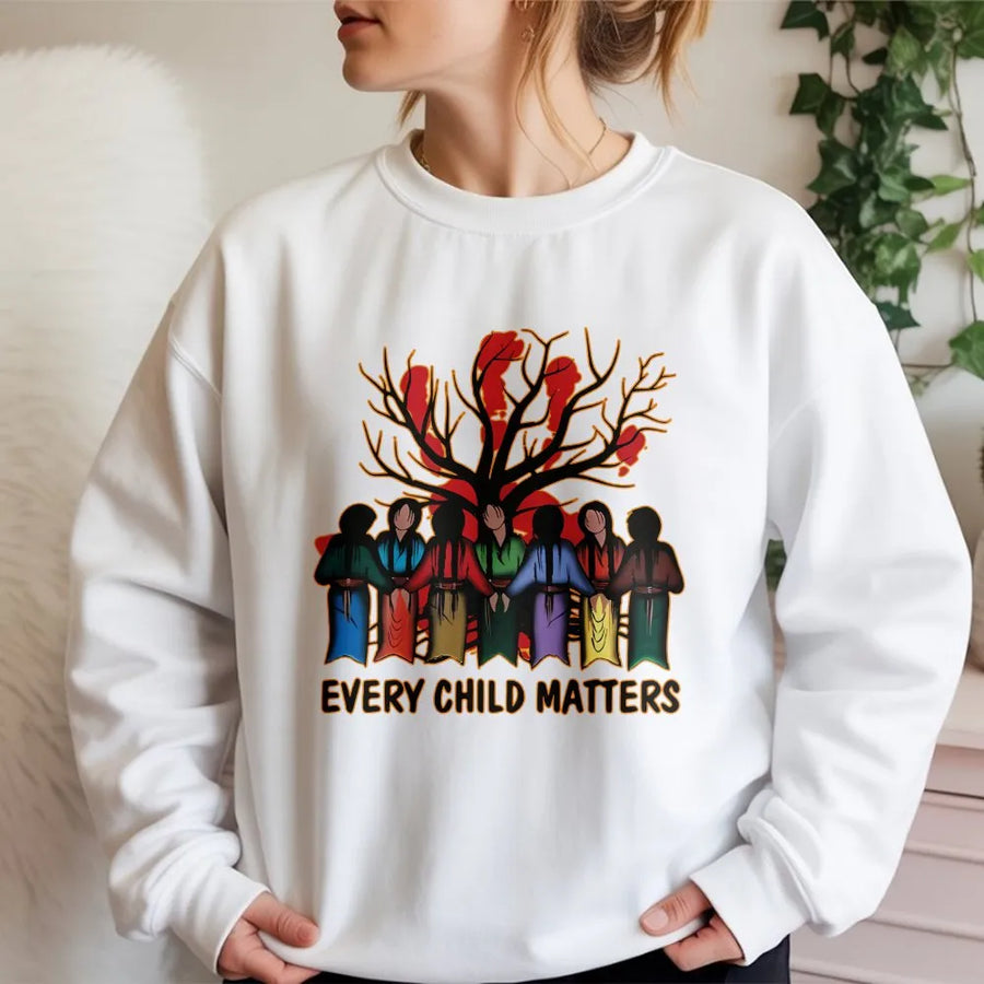 Every Child Matters Sweatshirt | Indigenous Awareness Orange Day Graphic | Premium Cotton Blend | Unisex Support Gift for Adults