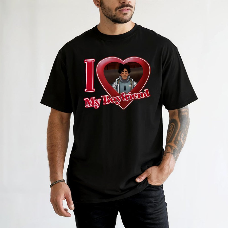I Love My Boyfriend T-Shirt | Dating Sim Graphic Heart Design | Premium 100% Cotton Tee | Gift for Gamers and Anime Fans