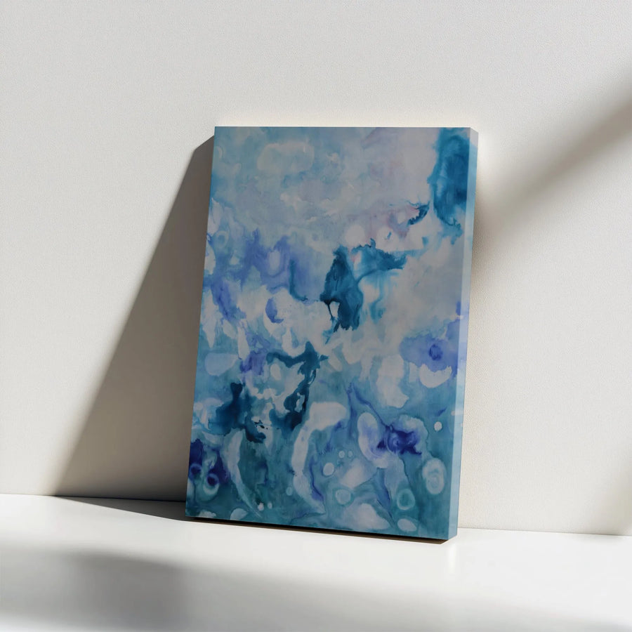 Abstract Ocean Canvas Wall Art | Ebb and Flow Watercolor Print | Premium Thick 1.25 Inch Gallery Wrap | Modern Home Decor Gift