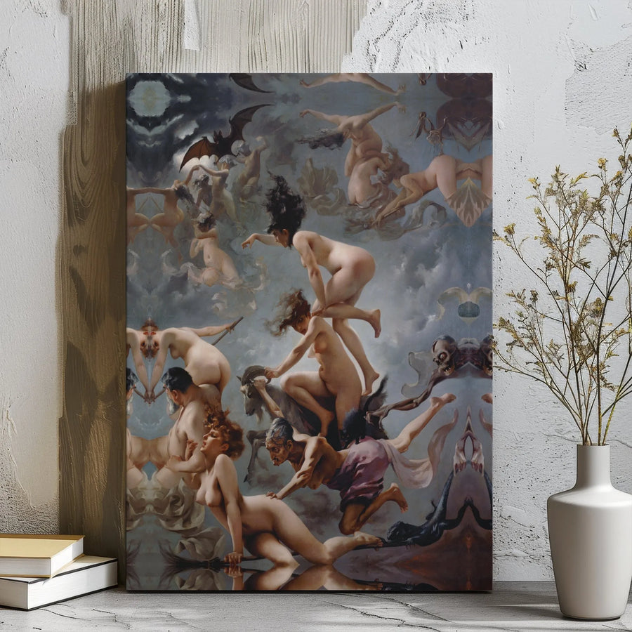 Witches' Sabbath Canvas Wall Art | Luis Ricardo Falero Occult Print | 1.25" Gallery Wrap | Gothic Home Decor for Dark Academia Enthusiasts