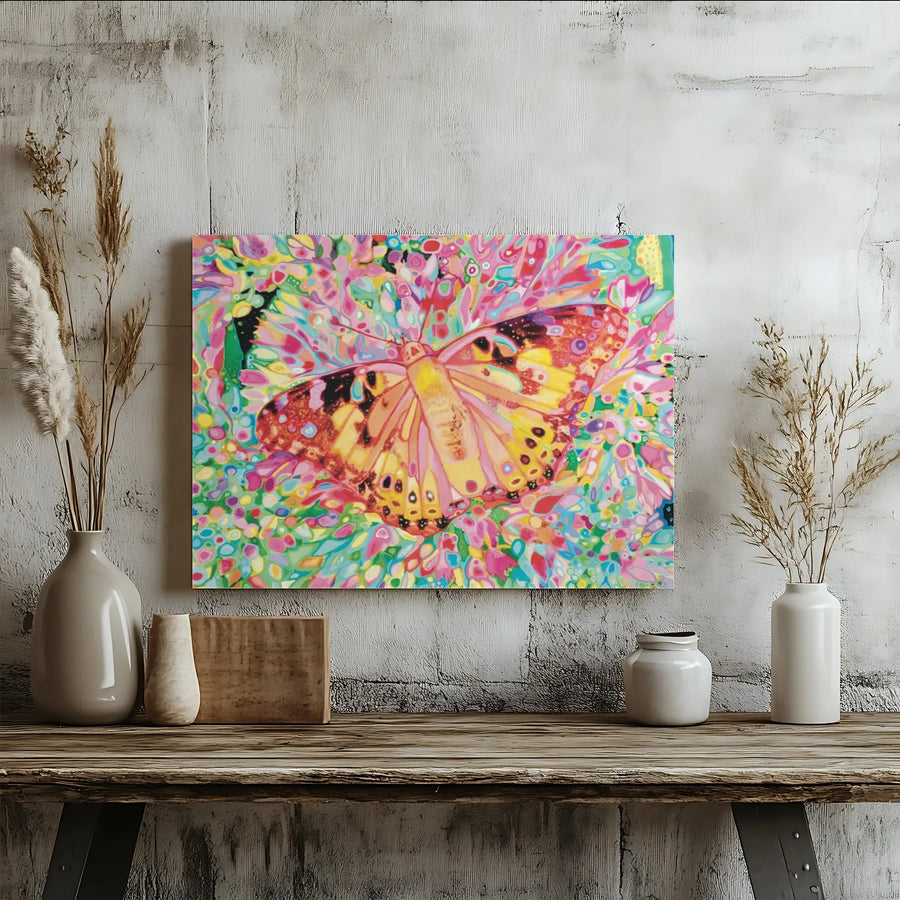 Colorful Butterfly Wall Art | Psychedelic Abstract Canvas Print | Premium Gallery-Wrapped 1.25" Profile | Vibrant Nature Home Decor Gift
