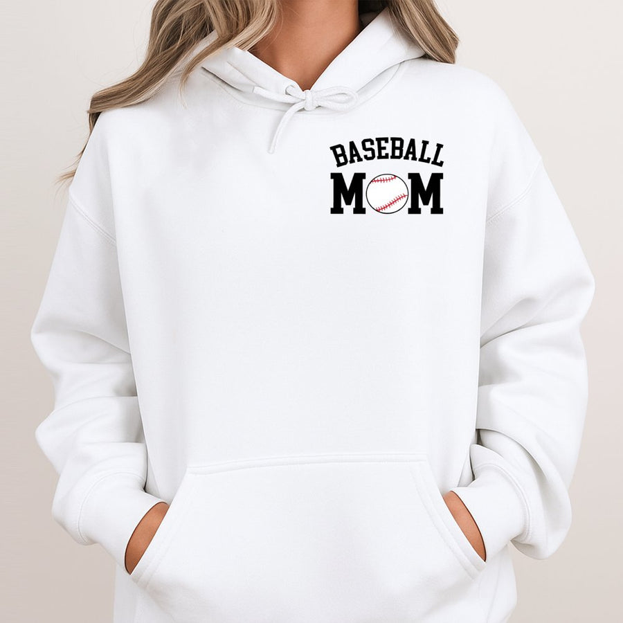 Baseball Mom Hoodie | Heartball Graphic Design | Premium Cotton Blend | Game Day Gift for Softball Mom