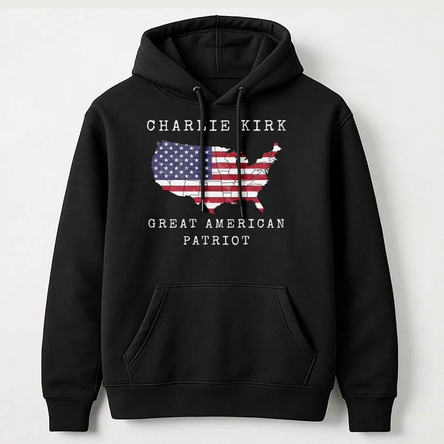 American Patriot Hoodie | USA Map Flag Graphic Design | Premium Cotton Blend | Conservative Gift for s