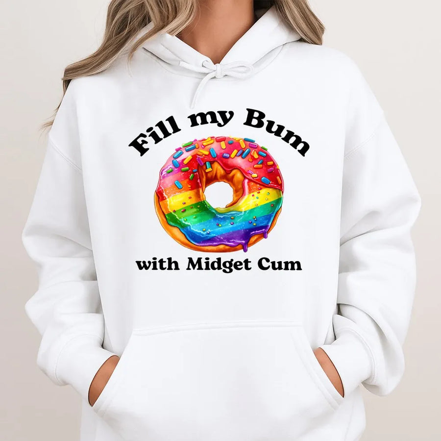 Funny Donut Hoodie | Adult Humor Sarcastic Meme Graphic | Premium Cotton Blend | Gag Gift for Men and Women