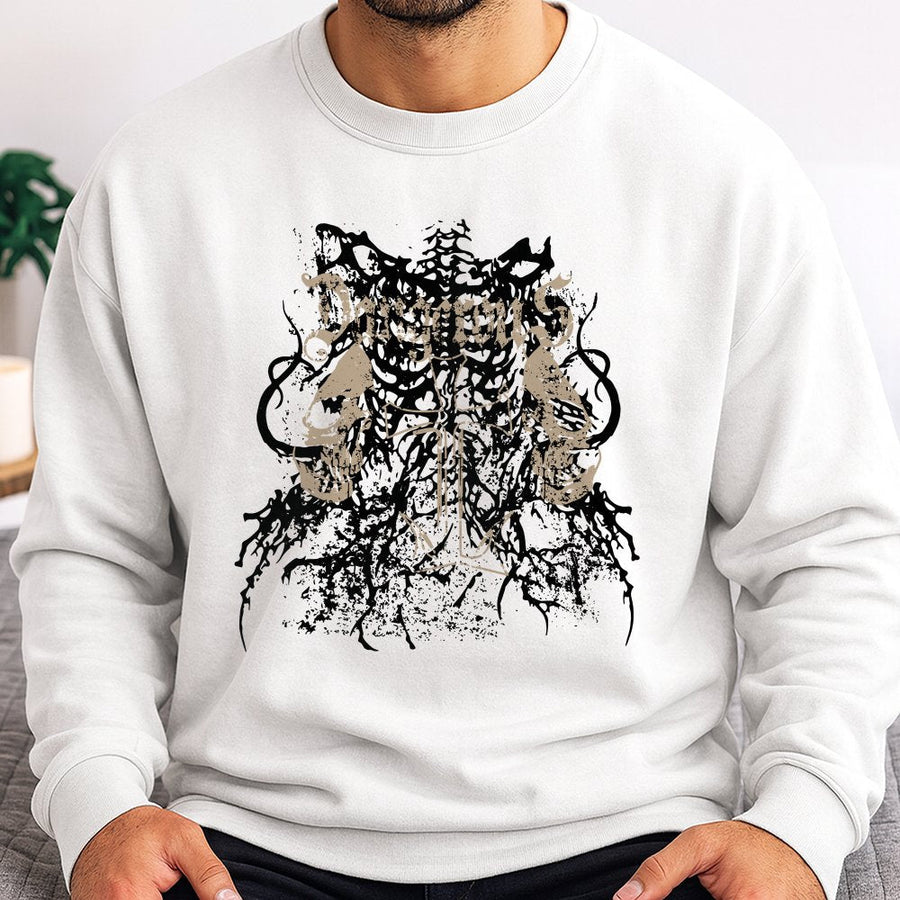Skull Cross Sweatshirt | Dangerous Grunge Gothic Design | Premium Cotton Blend | Y2K Aesthetic Streetwear Gift For Men And Women