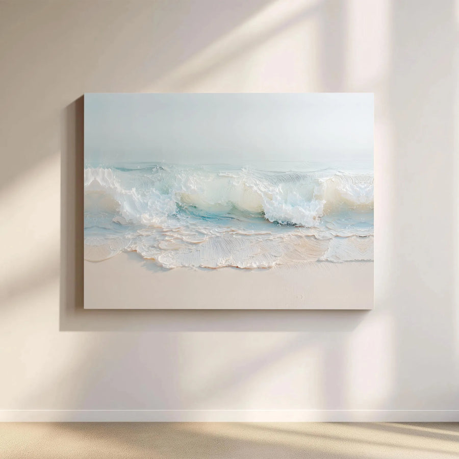 Ocean Wave Canvas Wall Art | Textured 3D Seascape Print | Premium Gallery Wrapped Canvas | Modern Coastal Home Decor