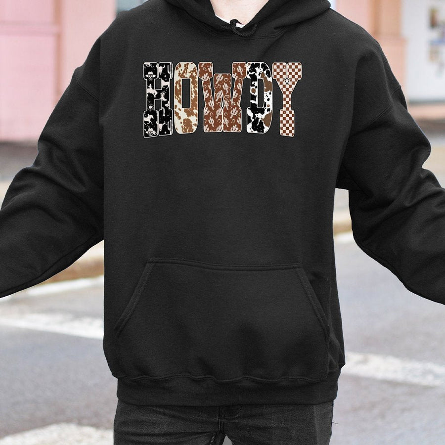 Howdy Hoodie | Western Cowgirl Aesthetic Graphic | Premium Cotton Blend | Fall Country Gift For Women