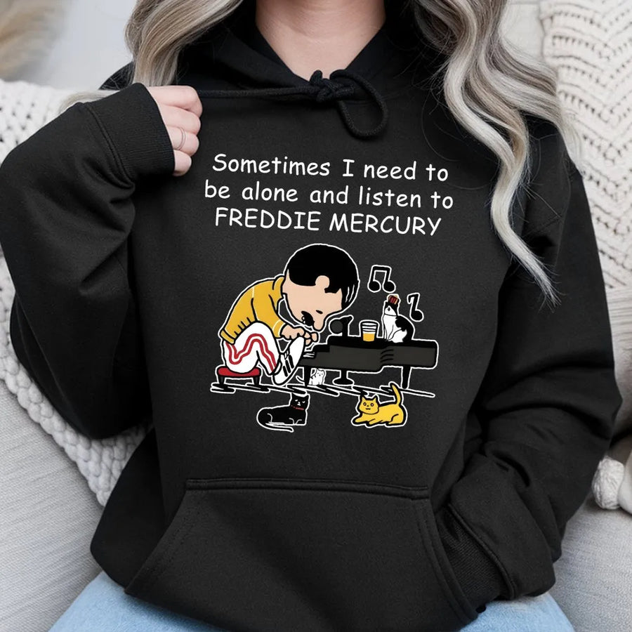 Fredddie Merrcury Piano With Cats Hoodie, Queen At Wembley Rock Band 60s Hoodie, Freddie Gifts For Her, We Will Rock You Hoodie