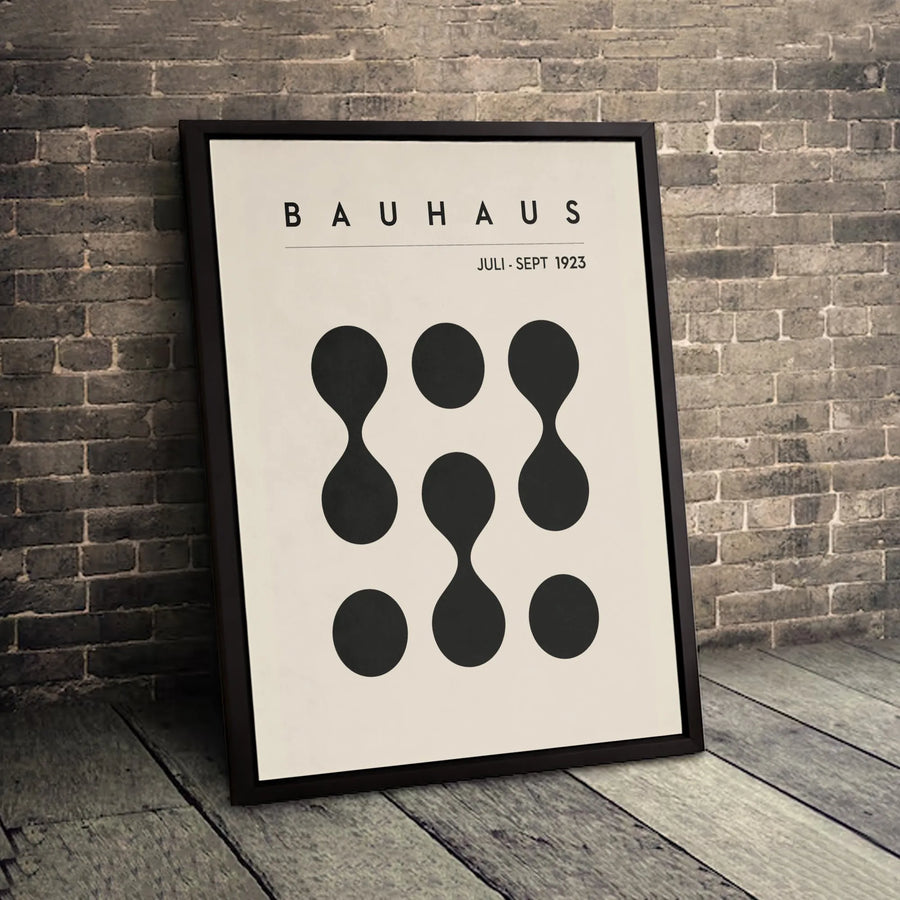 Bauhaus Wall Art | Abstract Geometric Exhibition Poster Print | Premium Gallery Wrapped Canvas | Minimalist Modern Living Room Home Decor Gift