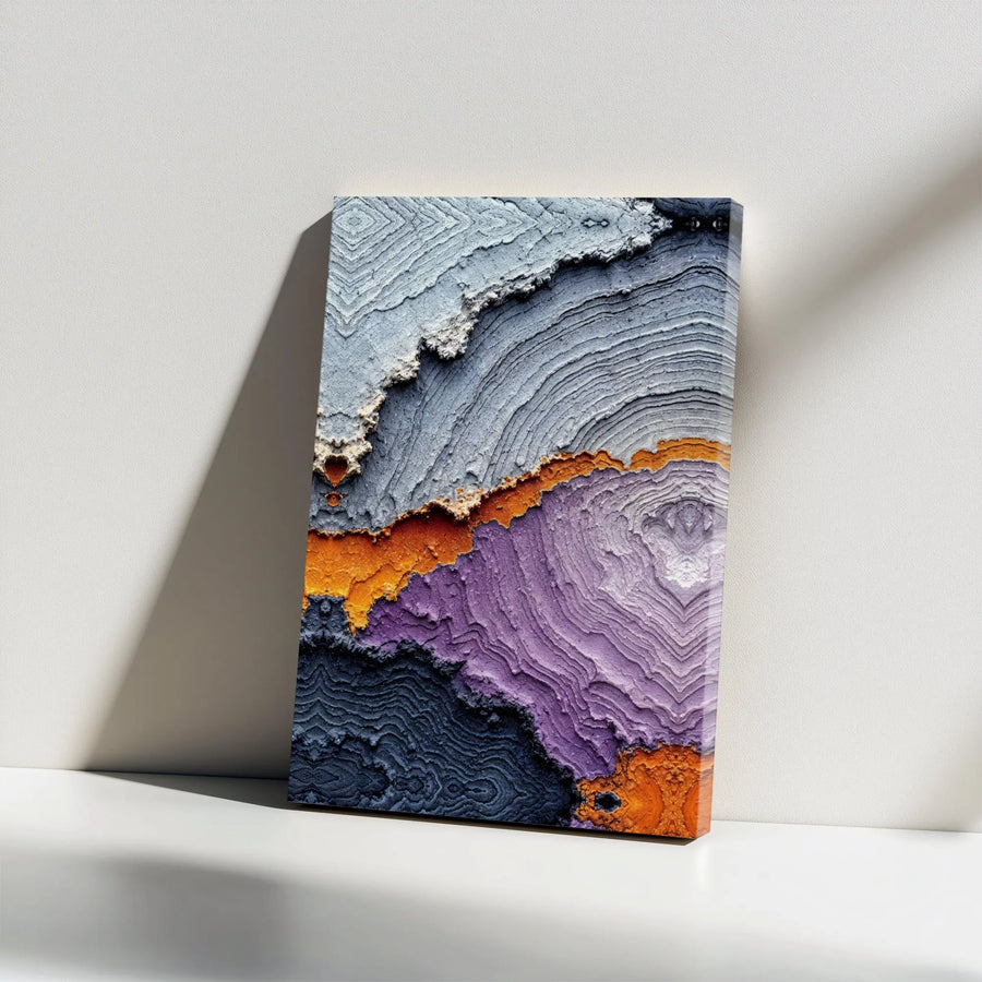 Abstract Geode Canvas Wall Art | 3D Textured Mineral Strata | Gallery Quality Canvas Print | Modern Office & Living Room Decor Gift
