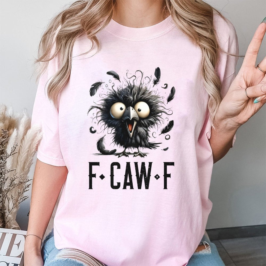 F-Caw-F Crow T-Shirt | Funny Gothic Raven Graphic Design | Soft 100% Cotton Premium Tee | Sarcastic Bird Lover Gift for Men and Women