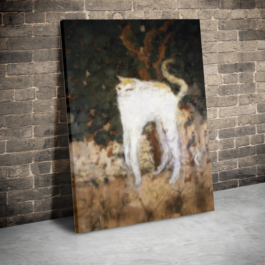 Cursed Cat Painting Canvas Print | Surreal Meme Art Wall Decor | Gallery Wrapped Professional Quality | Funny Gift for Cat Lovers
