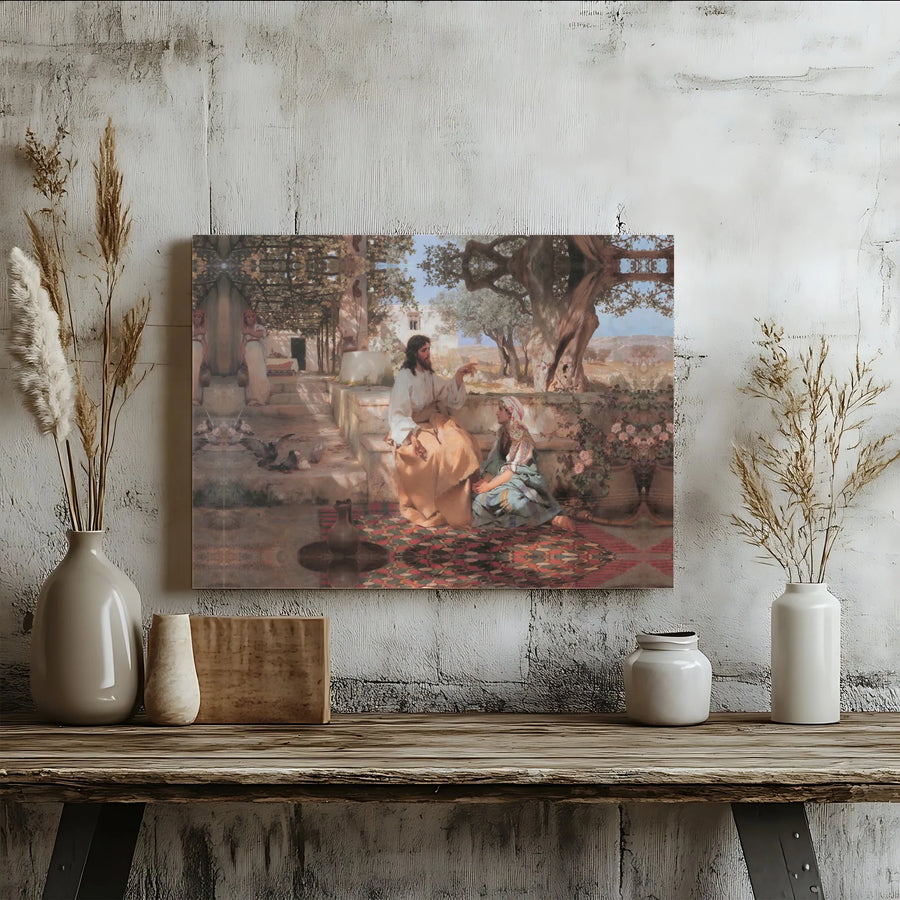 Christ in the House of Martha and Mary Canvas Print | Henryk Siemiradzki Fine Art | Premium Gallery Wrap | Religious Home Decor Wall Art