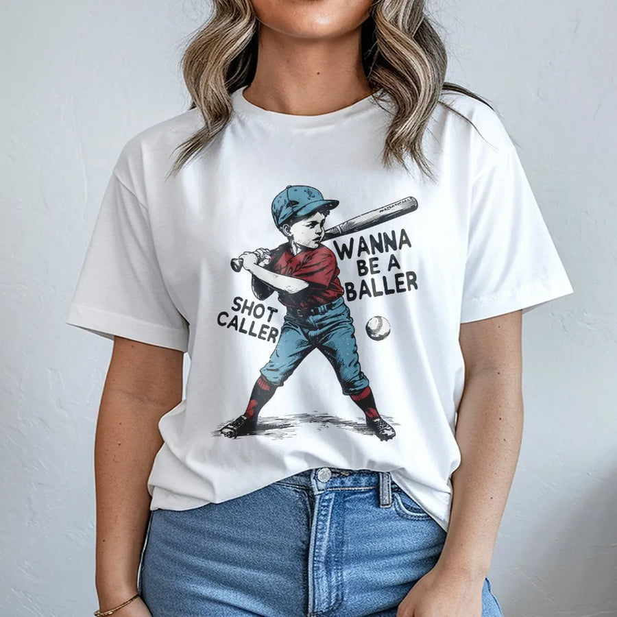 Baseball Graphic T-Shirt | Vintage Baller Sporty Print | 100% Cotton Premium Tee | Unique Gift for Baseball Players & Fans