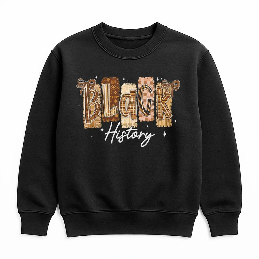 Black History Month Sweatshirt | Coquette Bow Graphic Design | Premium Cotton Blend | Equality Heritage Gift for Her