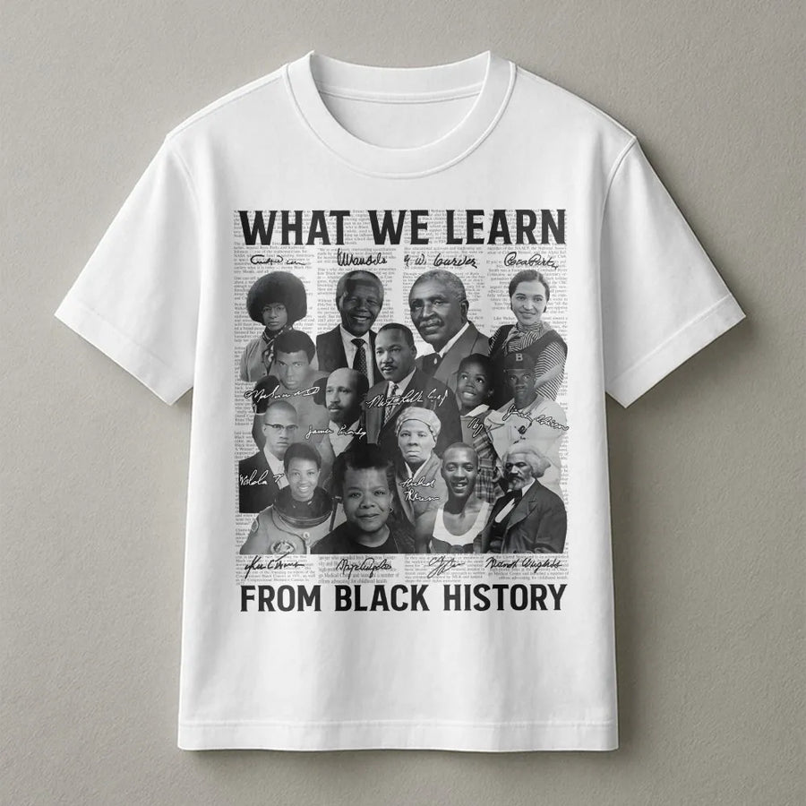 Black History Month T-Shirt | Iconic Figures Collage Graphic Print | Premium Soft Cotton Unisex Tee | Inspirational African American Heritage Gift