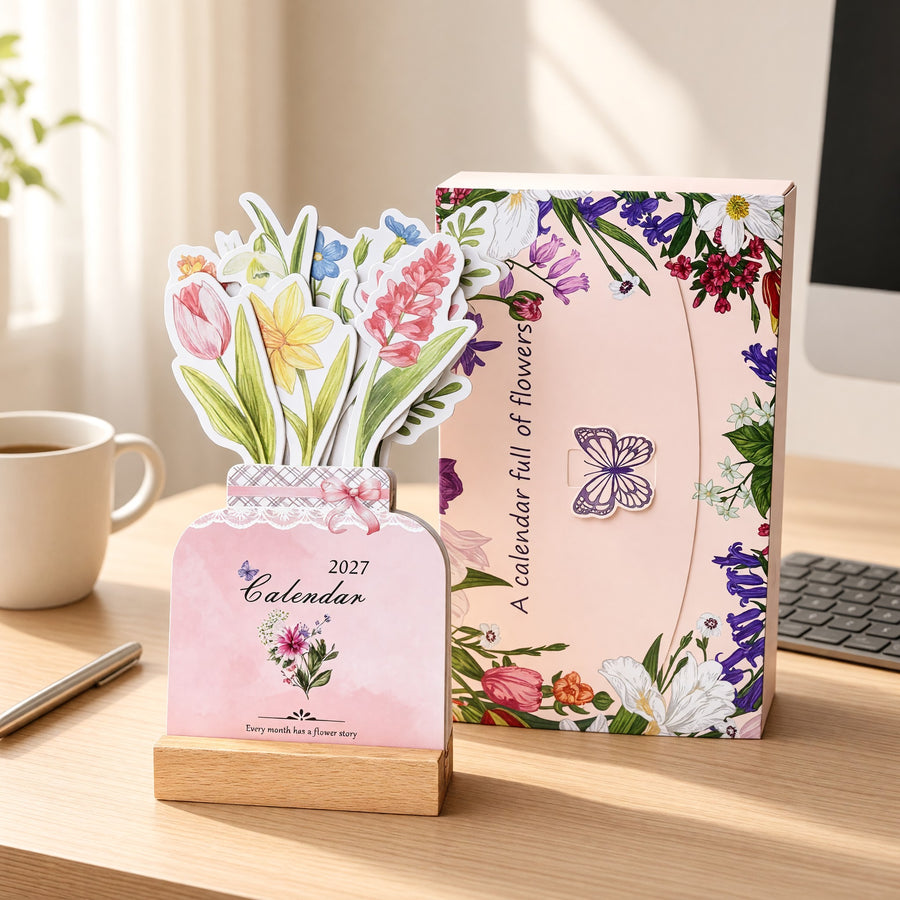 Flower Vase 2027 Desk Calendar