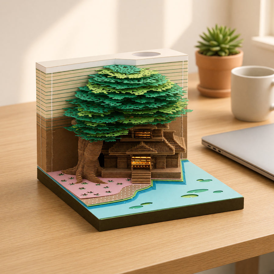 Green Flowers 3D Paper Calendar 2027