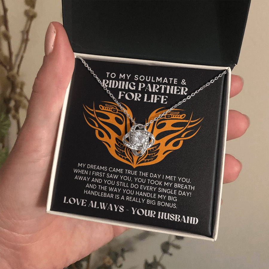 Gift for Wife, My Soulmate & Riding Partner for life Necklace - Anniversary, Birthday, Mothers Day, Valentines, Special Occasions