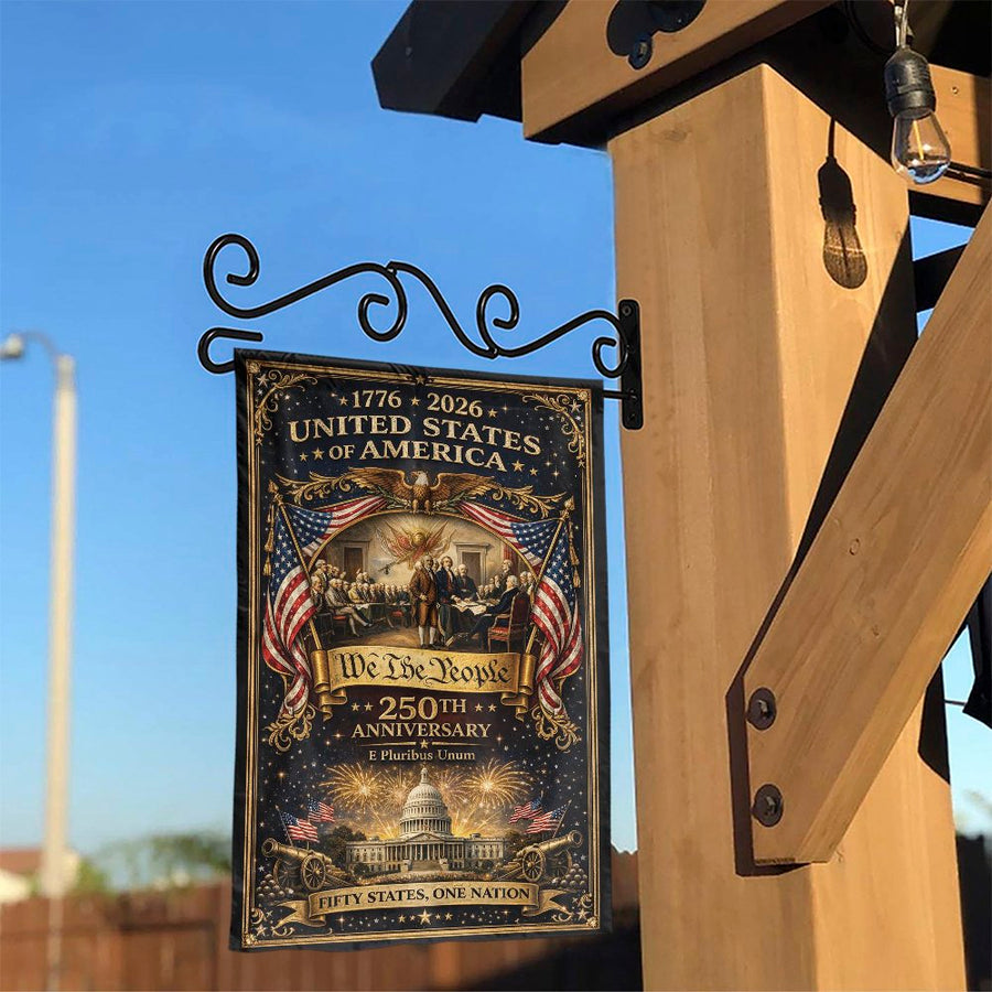 America 250th Anniversary Garden Flag | We The People 1776 Patriotic Decor | Premium Double Sided Polyester | Collector's Gift for Yard & Patio
