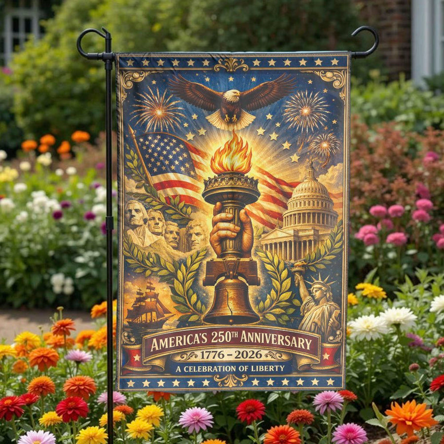 America's 250th Anniversary Garden Flag | Patriotic 1776-2026 Celebration of Liberty | Double Sided Weather Resistant | Commemorative Outdoor Yard Decor