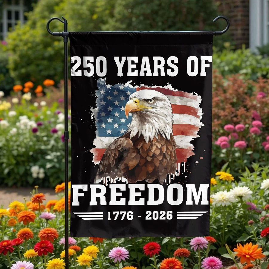 250th Anniversary Eagle Garden Flag | 1776-2026 Commemorative USA Banner | Weather-Resistant Polyester | Patriotic Outdoor Decor Gift for Veterans