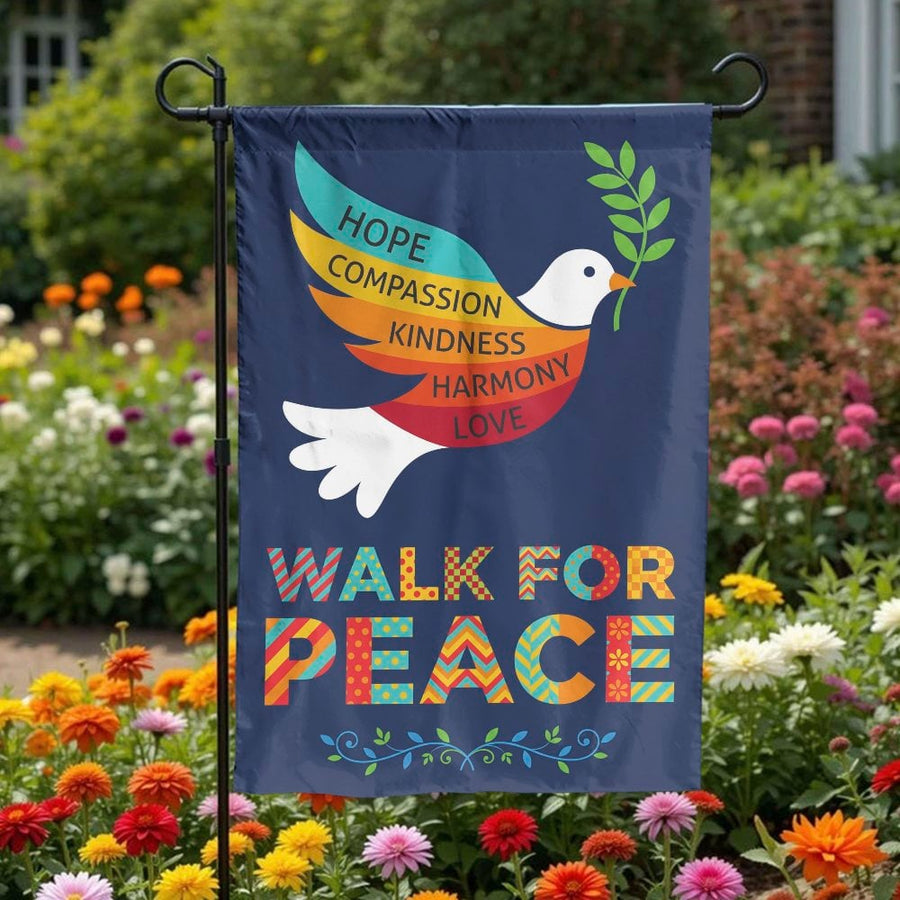 Peace Dove Garden Flag | Inspirational Olive Branch & Kindness Design | Weather Resistant Double Sided Polyester | Premium Outdoor Welcome Decor