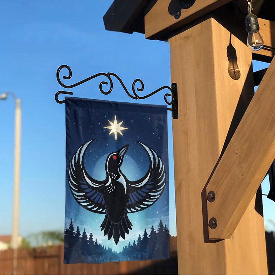 Minnesota Loon Garden Flag | Celestial North Star Design | Double-Sided Weatherproof Fabric | Premium Outdoor Yard Decor Gift for Minnesotans