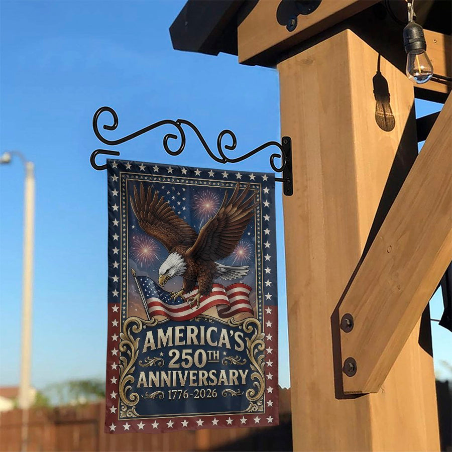America's 250th Anniversary Garden Flag | Patriotic Eagle & US Flag Design | Weather Resistant Polyester | Collector's 1776-2026 Yard Decor